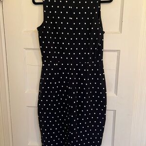 Banana Republic Black and White Square Pattern Midi Dress